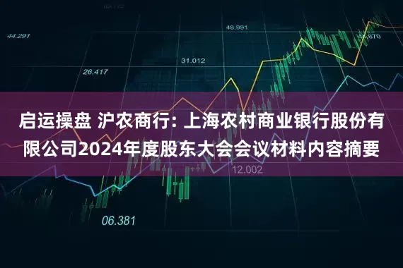 启运操盘 沪农商行: 上海农村商业银行股份有限公司2024年度股东大会会议材料内容摘要
