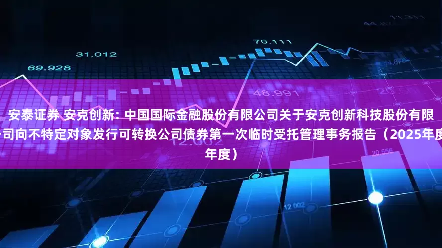 安泰证券 安克创新: 中国国际金融股份有限公司关于安克创新科技股份有限公司向不特定对象发行可转换公司债券第一次临时受托管理事务报告（2025年度）